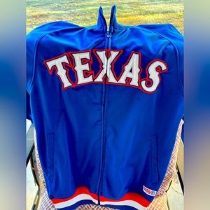 Texas Rangers full-zip jacket w/red, white and blue banded waist & sleeves